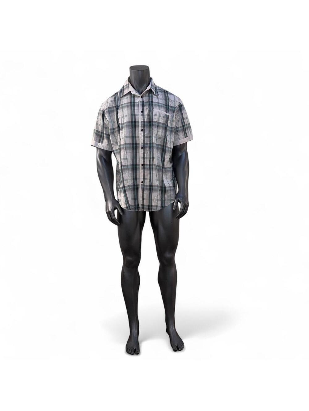 Coastal Plaid Short Sleeve Button Up Shirt Size XXL